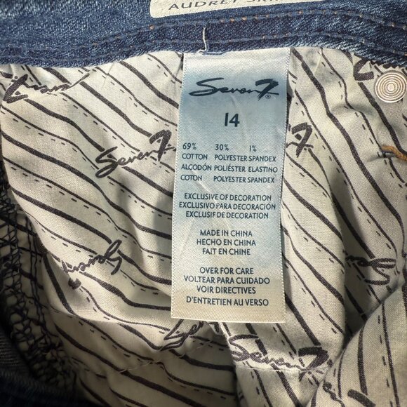Seven7 Audrey Skimmer Jeans Womens Blue Capri Sz 14 Pants Stretch Mid Rise Denim - Picture 4 of 8